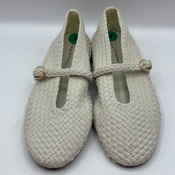 HOUSE OF HARLOW 1960 Bistro Woven Mary Jane Flats White Sz 8 NWOB - Picture 3 of 7